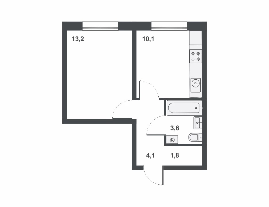 планировка квартиры 33 м2